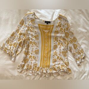 Rachel Zoe Cropped Floral Blouse